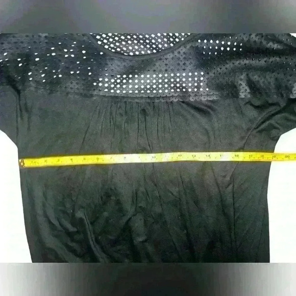 REGINA KRAVITZ Sz L Open Back Short Sleeve Crew Neck Minimalist Monochrome - Picture 5 of 5